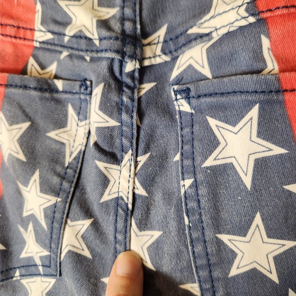 Free People Penny Pull On Flare Jeans Size 24 Stars and Stripes Americana - Picture 8 of 9